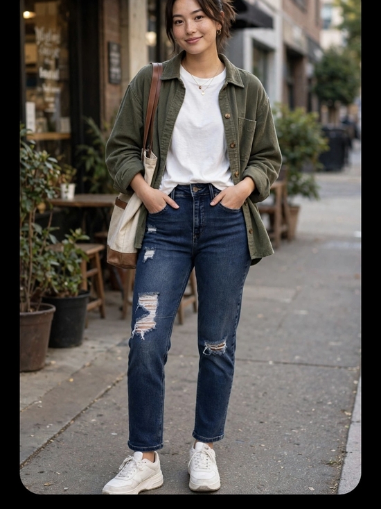 Royalty For Me Denim - Royalty For Me Dark Blue Distressed Boyfriend Jeans